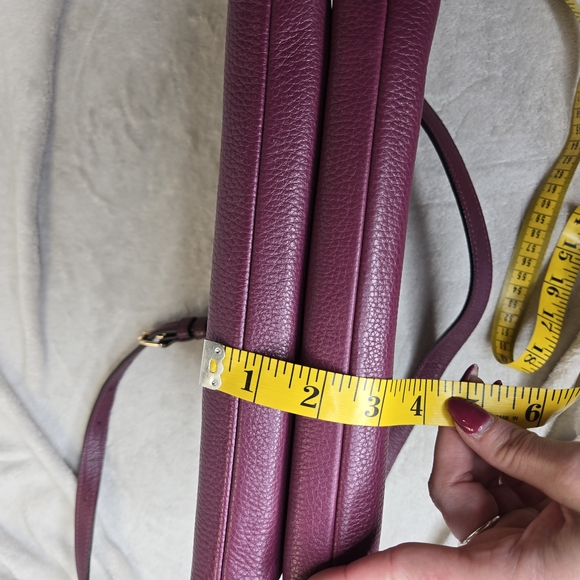 Coach Mia Crossbody Pebbled Leather Bag in Dark Berry Burgundy EUC Auth. F76645 - Picture 13 of 15